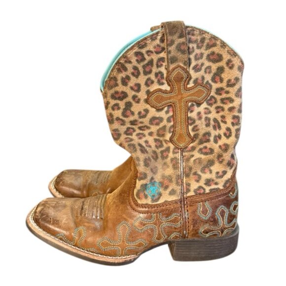 ARIAT CROSSROADS COWGIRL BOOTS SQUARE TOE Girls Size 12.5 - Picture 3 of 8